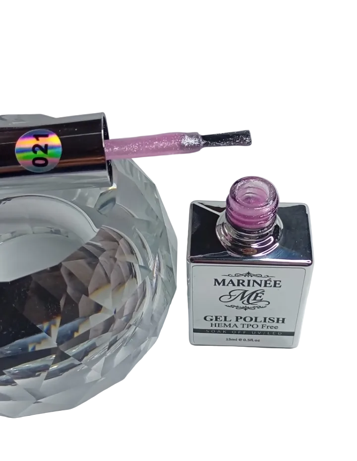 MARINÉE Gel Polish 021 Lilac Shimmer | Trajni lak bez HEMA i TPO 15 ml UV/LED