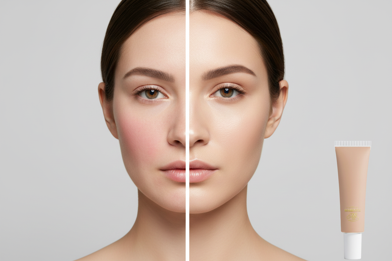 Foundation with Peptides 15 Light Cool - before and after