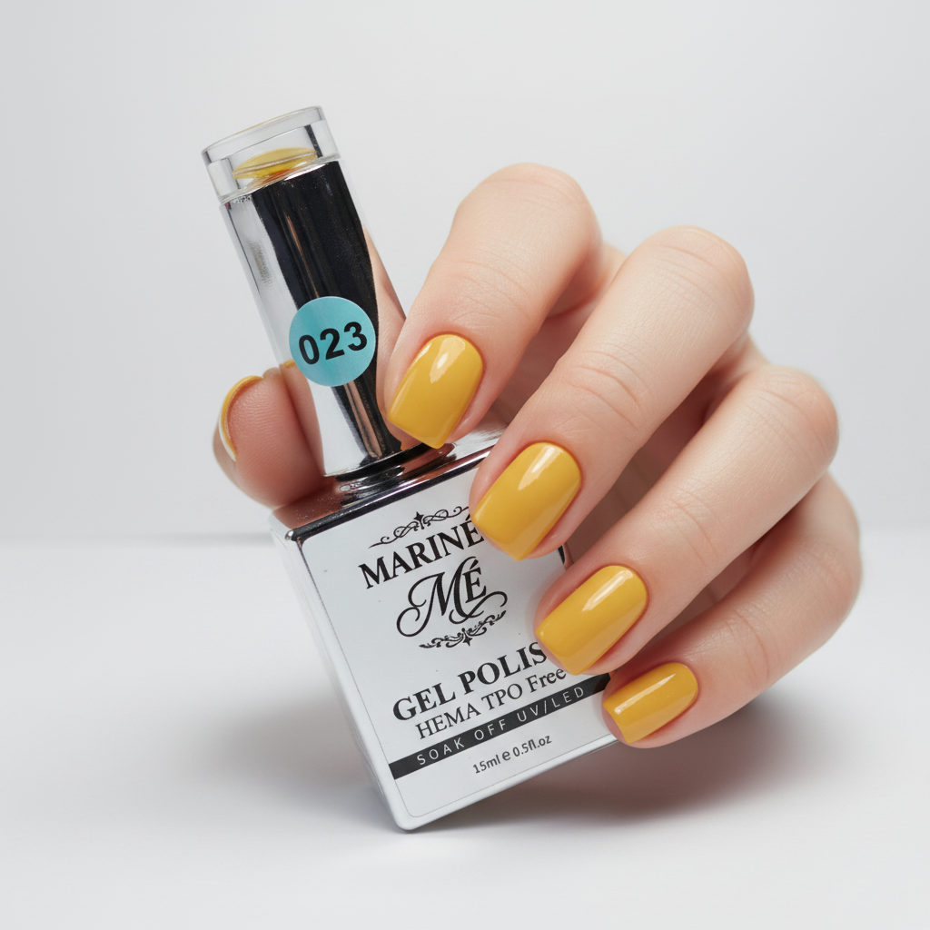 MARINÉE Gel Polish 023 Sunny Yellow na ruci