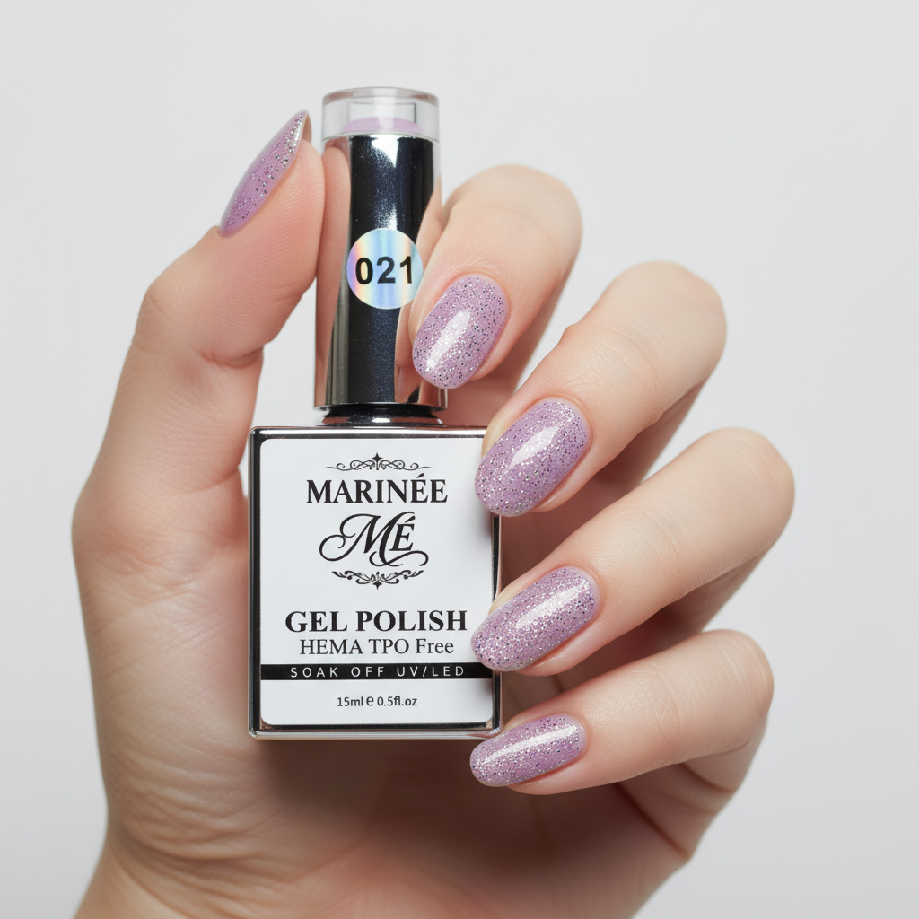 MARINÉE Gel Polish 021 Lilac Shimmer na ruci