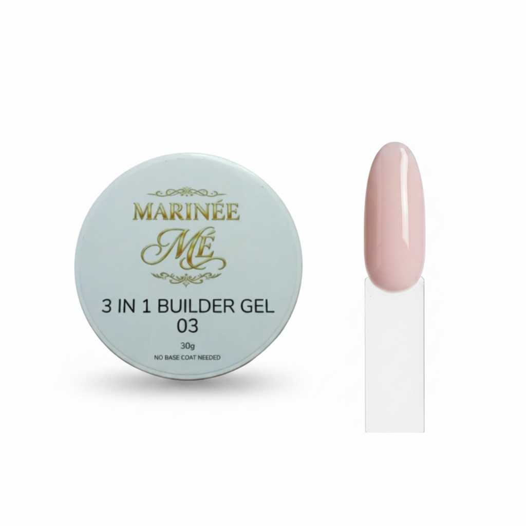MARINÉE 3 IN 1 Builder Gel 03 Coral Nude - poklopac i tipsa