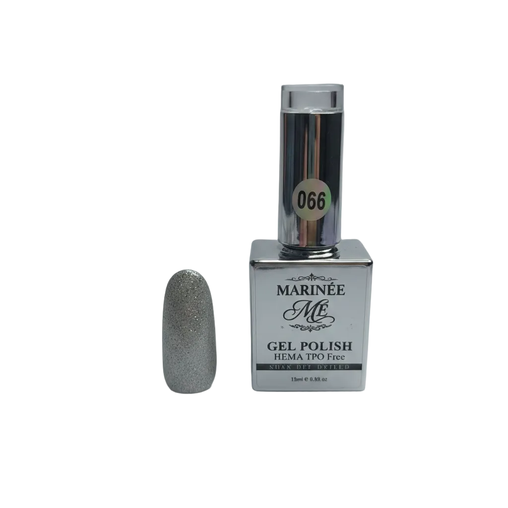 MARINÉE Gel Polish 066 Silver Glitter – bočica s tipsom