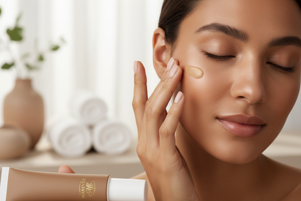 Foundation with Peptides 35 Tan Warm - lifestyle