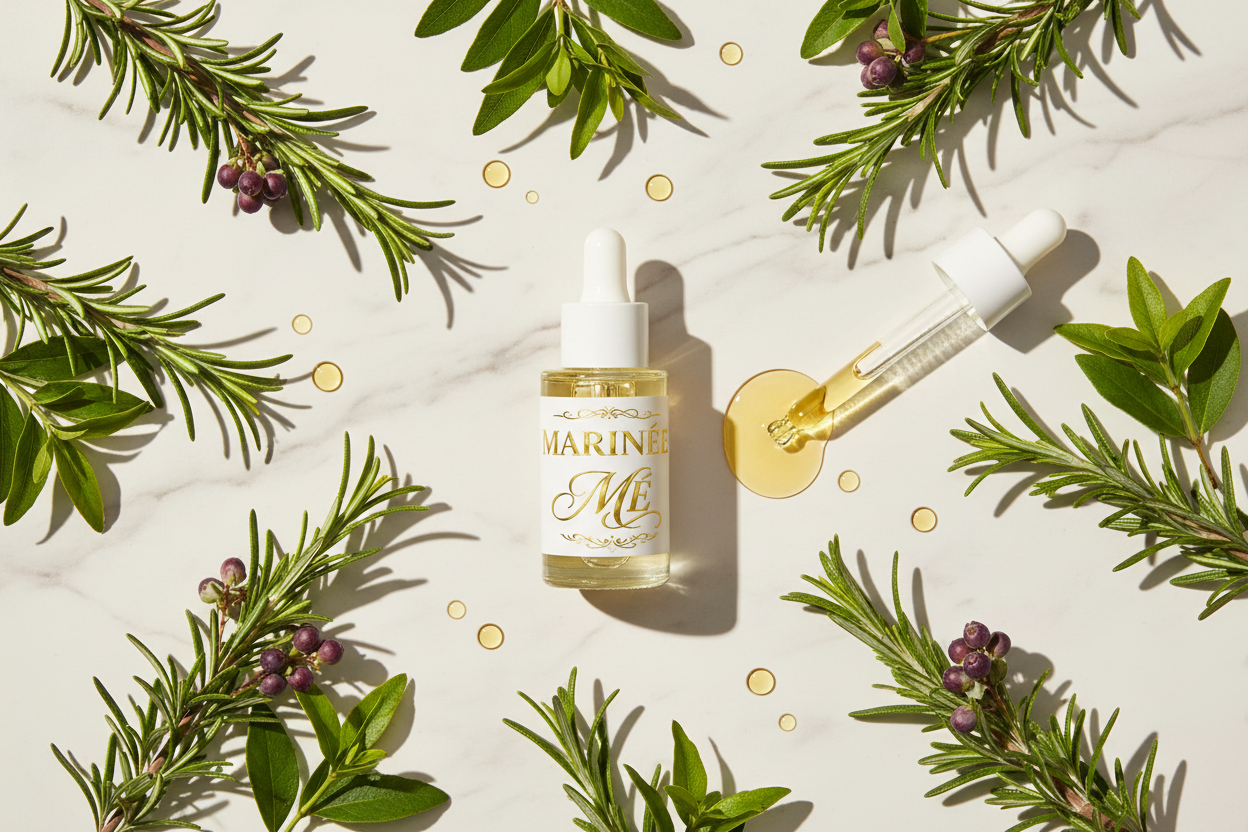 Rosemary Oil – Flat Lay